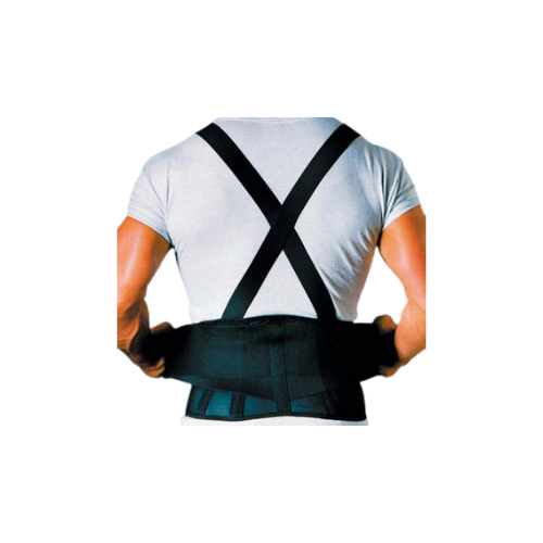 9 Back Belts With Suspenders Black Sportaid(Med-Lge)